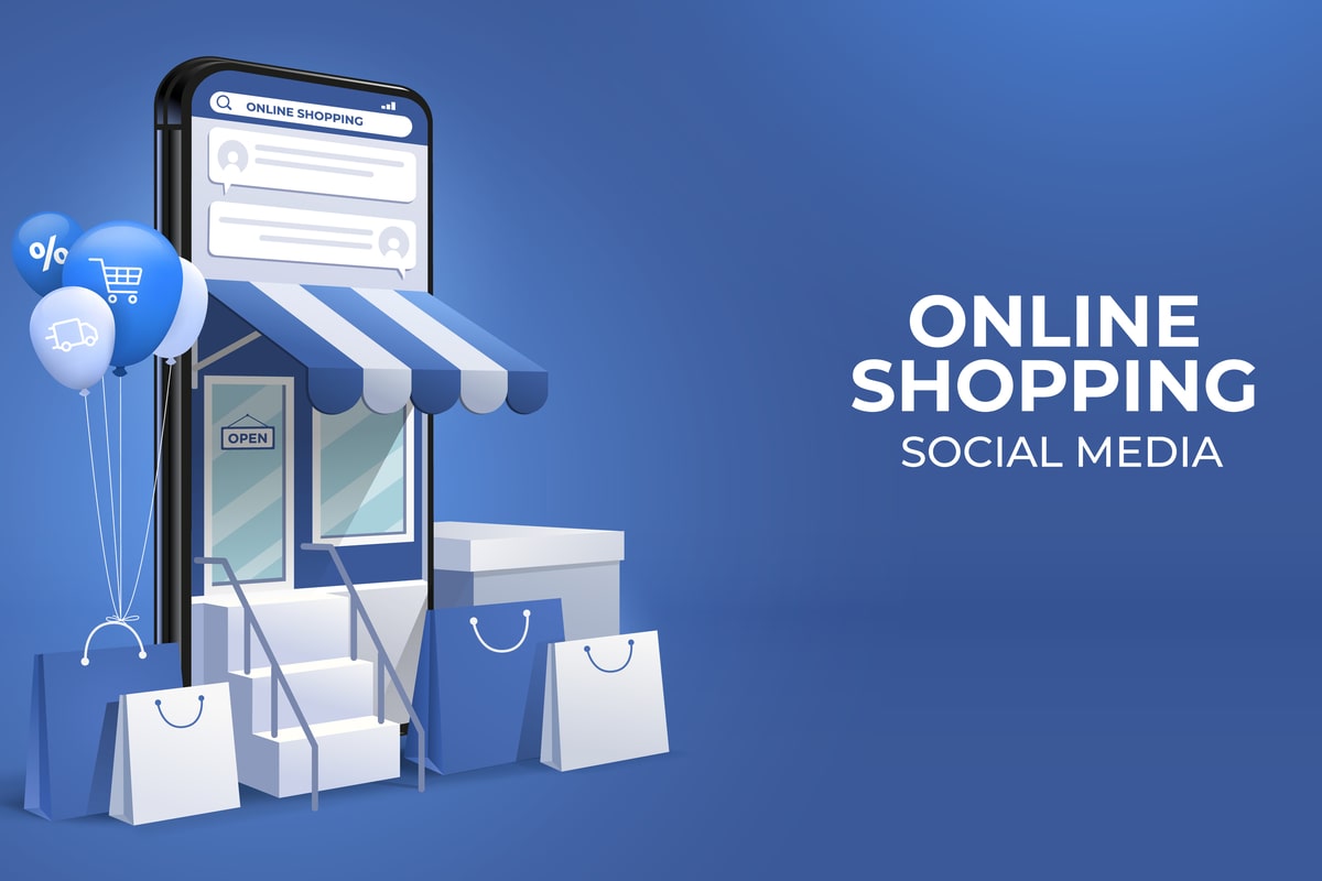 Concept image for online shopping using social media