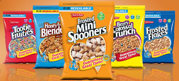 Copycat cereal brands based on popular cereal foods. 