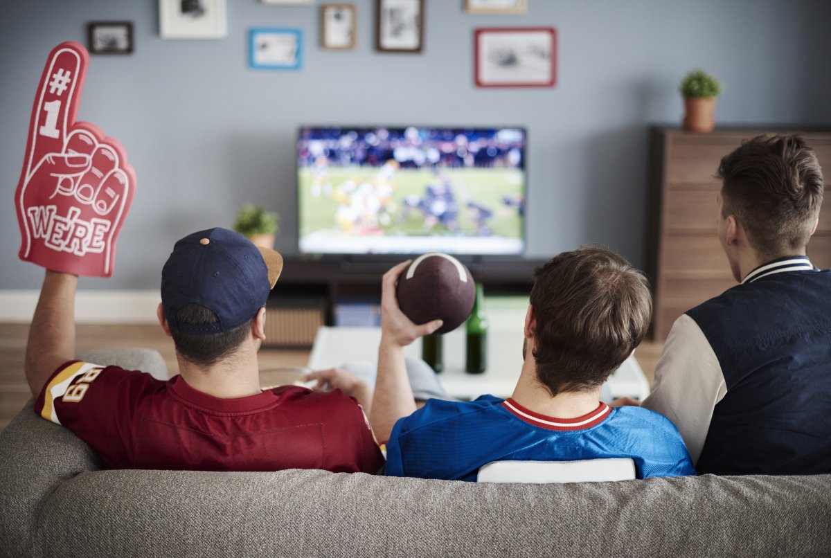 Fans watching Super Bowl commercials 